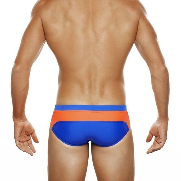 Men's Racing Stripes Speedo Beach Bikini Swimwear Orange Size M - Picture 3 of 3
